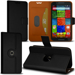 Housse Etui Fonction Support 360 degrés Universel M couleur Noir pour Motorola Moto X 2e Gen