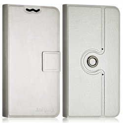 Housse Etui Fonction Support 360 degrés Universel M couleur Blanc pour Motorola Moto X 2e Gen