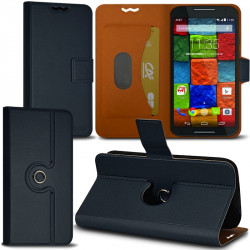 Housse Etui Fonction Support 360 degrés Universel M couleur Bleu pour Motorola Moto X 2e Gen