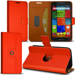 Housse Etui Fonction Support 360 degrés Universel M couleur Orange pour Motorola Moto X 2e Gen