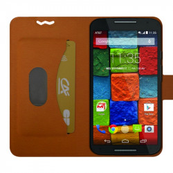 Housse Etui Fonction Support 360 degrés Universel M couleur Orange pour Motorola Moto X 2e Gen