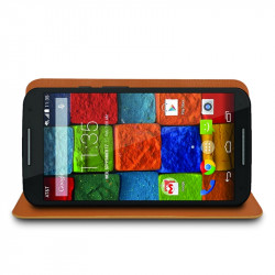 Housse Etui Fonction Support 360 degrés Universel M couleur Orange pour Motorola Moto X 2e Gen