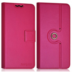 Housse Etui Fonction Support 360 degrés Universel M couleur Rose Fushia pour Motorola Moto X 2e Gen