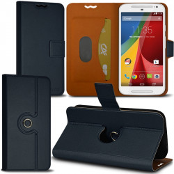 Housse Etui Fonction Support 360 degrés Universel M couleur Bleu pour Motorola Moto G 2e Gen