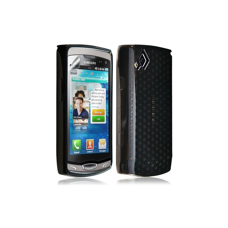 coque gel damiant pour Samsung Wave 2 S8530 couleur noir