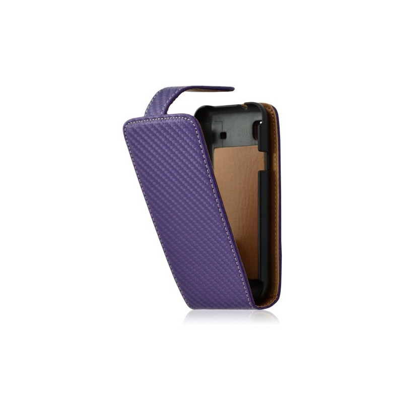 Housse coque étui gaufré pour Samsung Galaxy SCL i9003 couleur violet