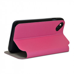 Housse Coque Etui S-View Fonction Support Couleur Rose Fushia pour Wiko Rainbow Up 4G