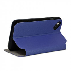 Housse Coque Etui S-View Fonction Support Couleur Bleu pour Wiko Sunset 2