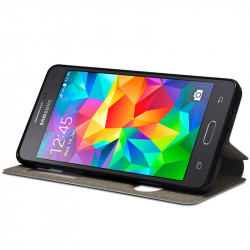 Housse Coque Etui S-View Fonction Support Couleur  pour Samsung Galaxy Grand Prime