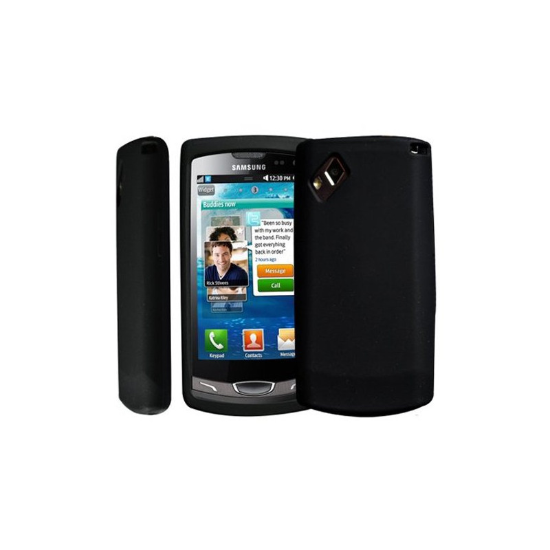 Housse étui coque en silicone noir pour Samsung Wave 2 s8530