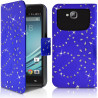 Housse Coque Etui Portefeuille Motif Diamant Universel M couleur bleu pour Logicom L-Ement 450