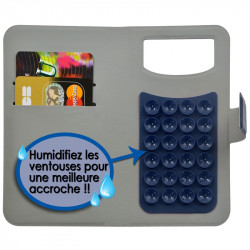 Housse Coque Etui Portefeuille Motif Diamant Universel M couleur bleu pour Logicom S450