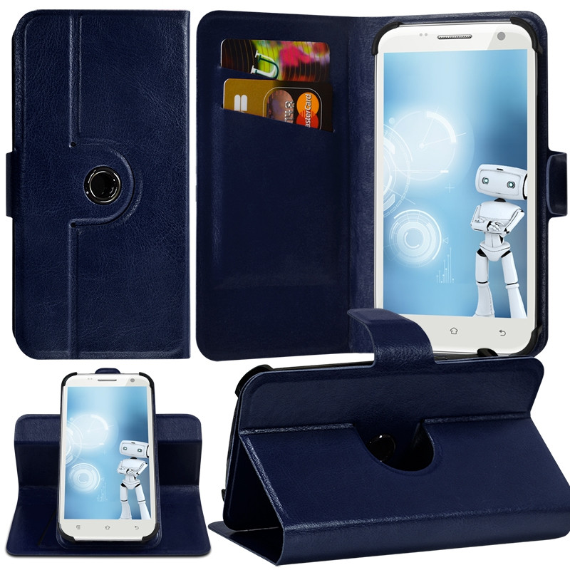 Housse Etui Fonction Support 360° Universel S couleur Bleu pour Yezz Andy 4.5EL LTE