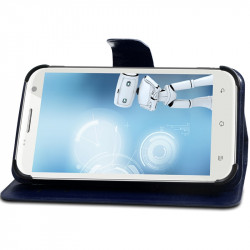 Housse Etui Fonction Support 360° Universel S couleur Bleu pour Yezz Andy 4.5EL LTE