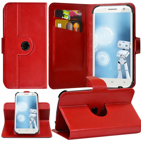 Housse Etui Fonction Support 360° Universel S couleur Rouge pour Yezz Andy 4E