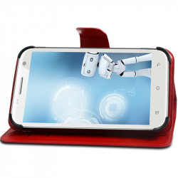 Housse Etui Fonction Support 360° Universel S couleur Rouge pour Yezz Andy 4E