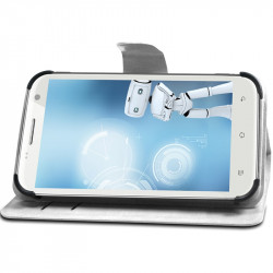 Housse Etui Fonction Support 360° Universel L couleur Blanc pour SFR StarXtrem III