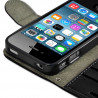 Housse Etui Portefeuille Couleur Noir pour Apple iPhone 4 / 4S