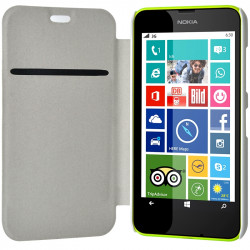 Coque Housse Etui à rabat latéral et porte-carte avec motif HF30 pour Nokia Lumia 630 + Film de protection 