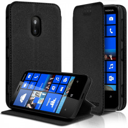 Etui à rabat latéral Support Couleur Anthracite pour Nokia Lumia 620 + Film de protection