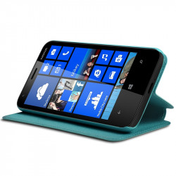 Etui à rabat latéral Support Couleur Turquoise pour Nokia Lumia 620 + Film de protection