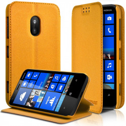 Etui à rabat latéral Support Couleur Jaune pour Nokia Lumia 620 + Film de protection