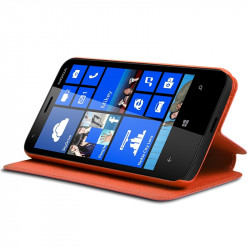 Etui à rabat latéral Support Couleur Orange pour Nokia Lumia 620 + Film de protection