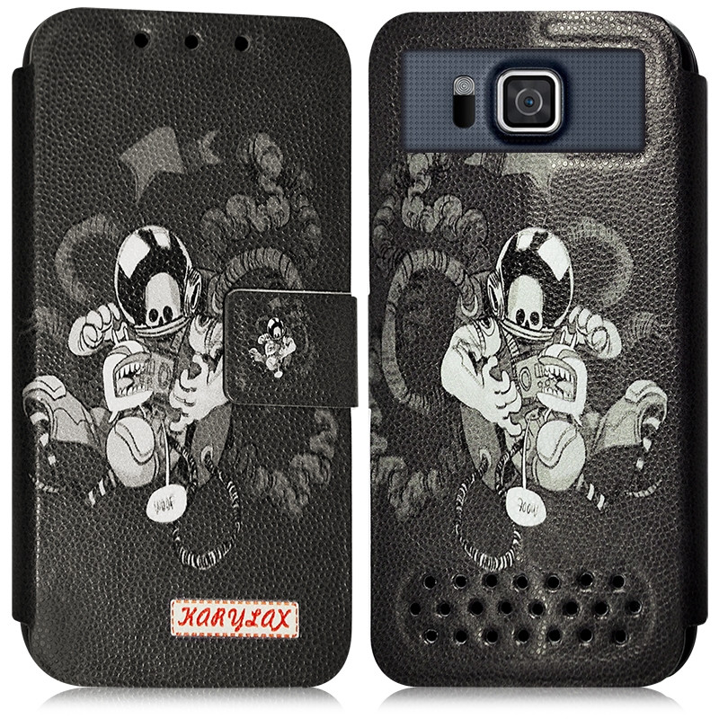 Housse Coque Etui Universel M avec Motif  KJ26b pour Samsung Galaxy Alpha