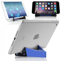 Support Universel Pliable de poche couleur bleu pour Smartphone Tablette Tactile