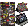 Housse Etui Universel S à Rabat et Support avec Motif LM20 pour Tablette Asus Fonepad 7 FE375CL,FE375CXG, Memo Pad 7 ME572C