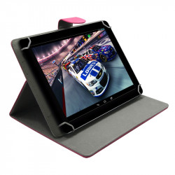 Housse Etui Universel M à Rabat et Support Rose Fushia pour Tablette Sony Xperia Z3 Tablet Compact