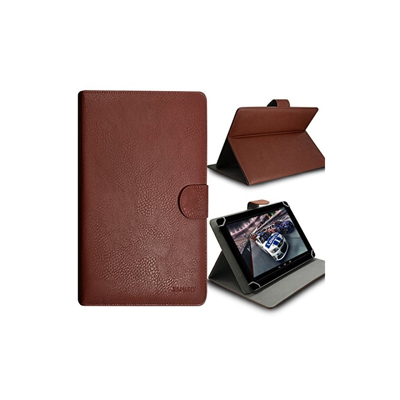 Housse Etui Universel à Rabat Fonction Support Couleur Marron pour Tablette Haier Mini Pad D85 7,85"