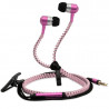 Ecouteurs Filaire Kit Mains Libres Style Zip couleur rose Pour Asus, HaierPhone, Hisense, Huawei, Logicom, Acer,  LG