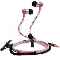 Ecouteurs Kit Mains Libres Zip couleur rose fushia Pour HTC Desire 820, 620, 626, 510, 816, 301 One A9, M9, M8s
