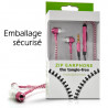Ecouteurs Kit Mains Libres Zip couleur rose fushia Pour HTC Desire 820, 620, 626, 510, 816, 301 One A9, M9, M8s