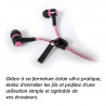 Ecouteurs Kit Mains Libres Zip couleur rose fushia Pour Yezz Andy 5EI, 5EI2, 5EI3, A6M, AC5EI, 5.5EI, 6Q, A3.5EI