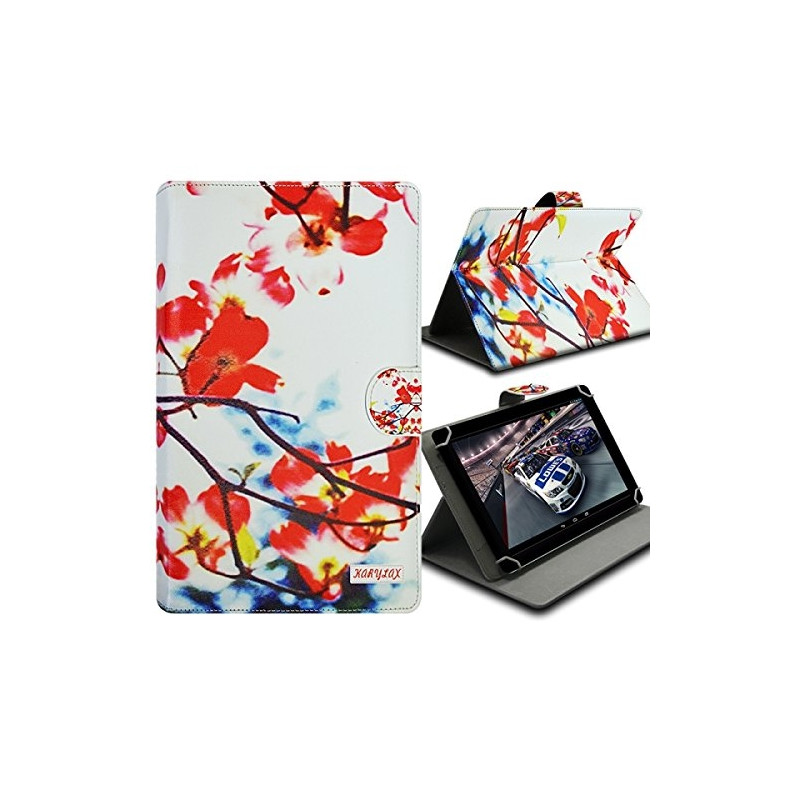 Housse Etui Universel à Rabat Fonction Support avec motif KJ12 pour Tablette Logicom S732 7"