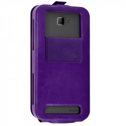 Etui Coque Silicone S-View Motif couleur violet Universel XS pour Yezz Andy 4EI2