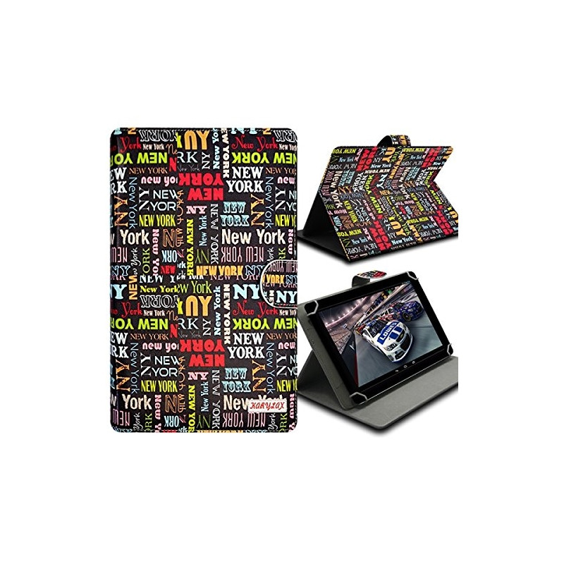 Housse Etui Universel à Rabat Fonction Support avec motif LM20 pour Tablette Logicom S732 7"