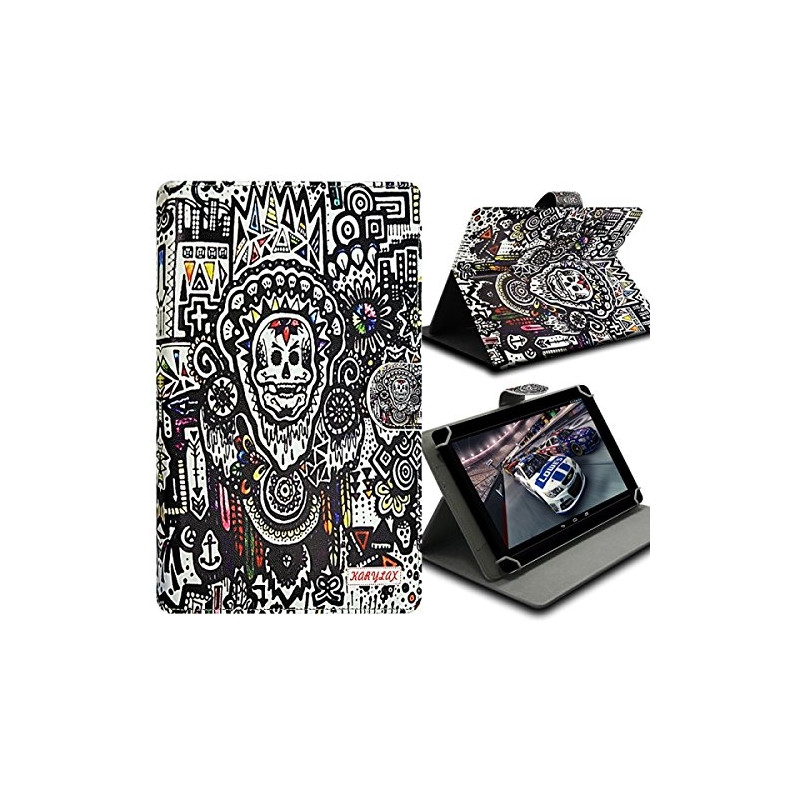 Housse Etui Universel à Rabat Fonction Support avec motif ZA07 pour Tablette Logicom S732 7"