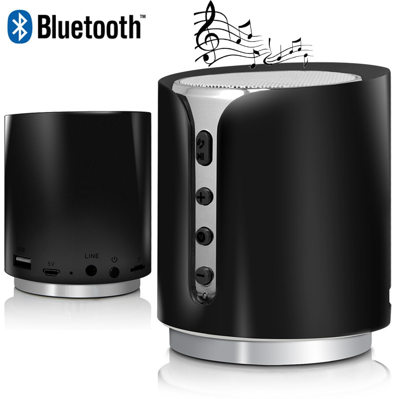 Mini Enceinte Portable Chrome Bluetooth Speaker Music couleur noir pour Smartphone Tablette PC 