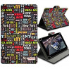 Housse Etui Universel à Rabat Fonction Support avec motif LM20 pour Tablette Logicom Tab750 7"