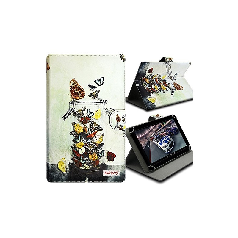 Housse Etui Universel à Rabat Fonction Support avec motif ZA08 pour Tablette Logicom Tab750 7"