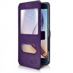 Etui double S-View Universel M Couleur Violet pour smartphone Alcatel OneTouch Go Play