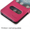 Etui double S-View Universel M Couleur Rose fushia pour smartphone Archos 55 Platinum