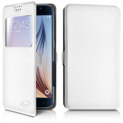 Etui S-View Universel S Couleur Blanc pour smartphone Yezz Andy 4EL2 LTE