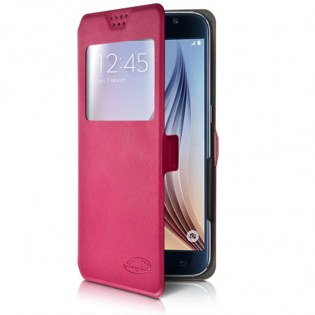 Etui S-View Universel S Couleur Rose Fushia pour smartphone Logicom L-ement 451