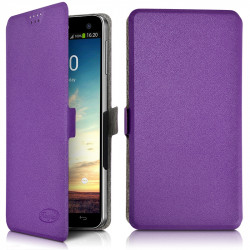 Etui Universel S porte-carte à rabat latéral Couleur Violet pour Carrefour Smart 4.5 4G