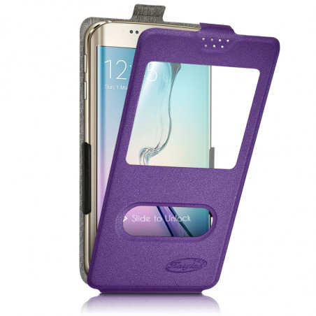 Etui S-View à clapet Universel S Couleur Violet pour Logicom L-ement 451