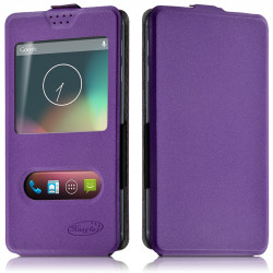 Etui S-View à clapet Universel S Couleur Violet pour Yezz Andy 4EL2 LTE